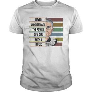 Never Underestimate The Power Of A Girl With A Book Shirt